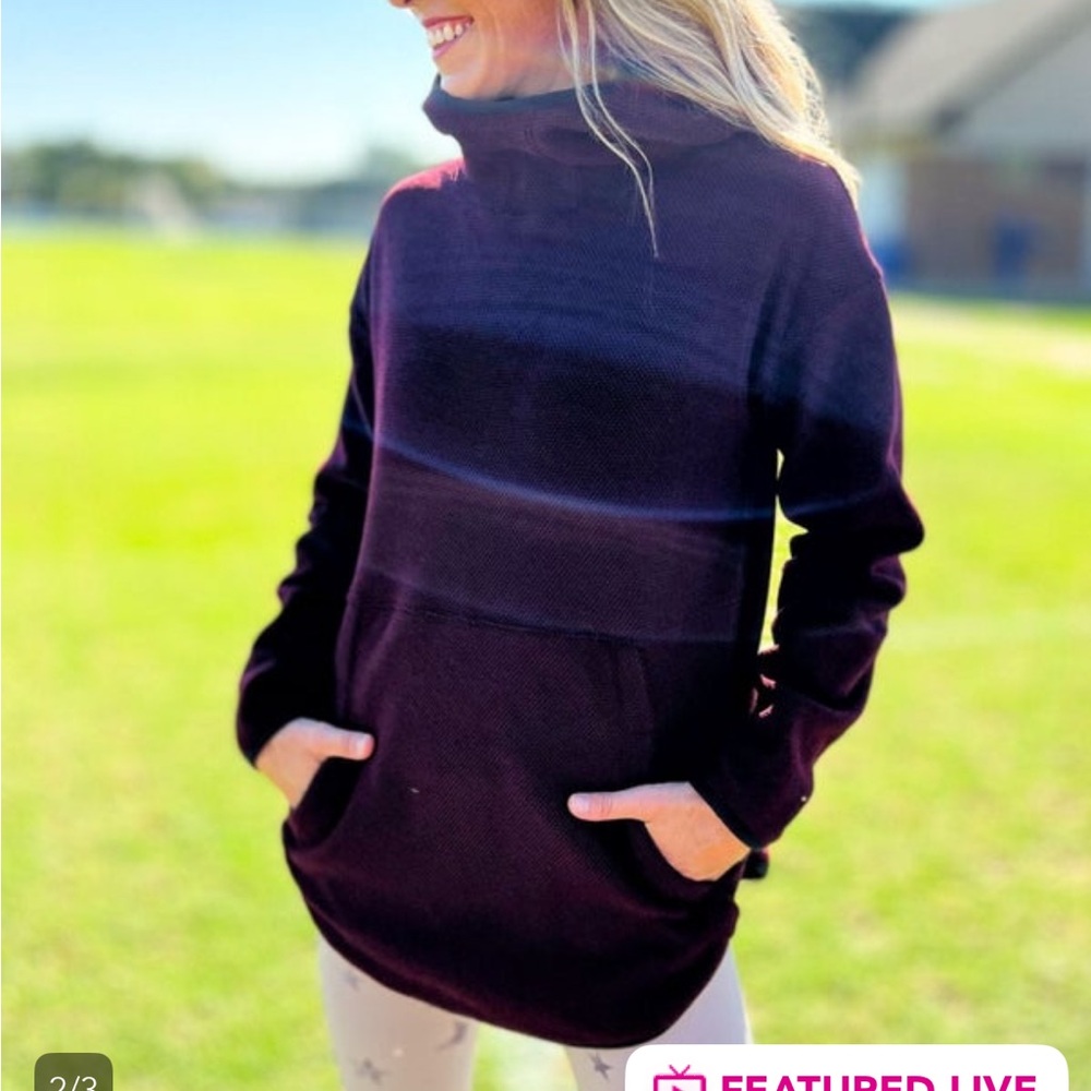 Mono B burgundy/maroon Sweatshirt Cozy Knit Top